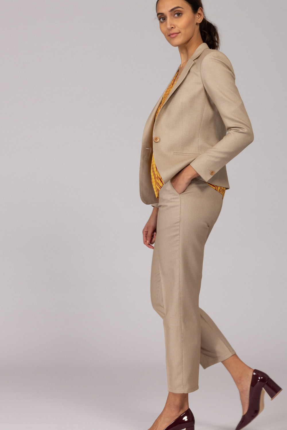 Beige Formal Blazer