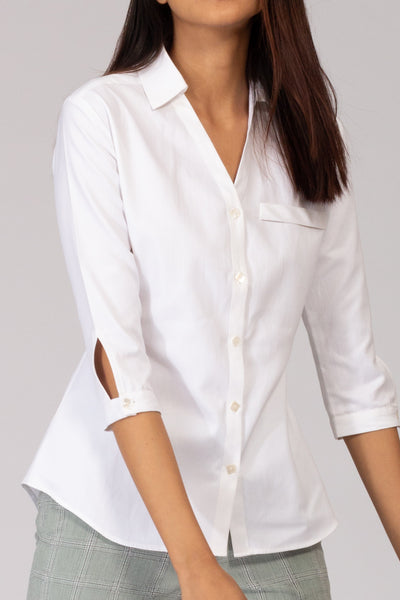Hailey White Cotton Shirt