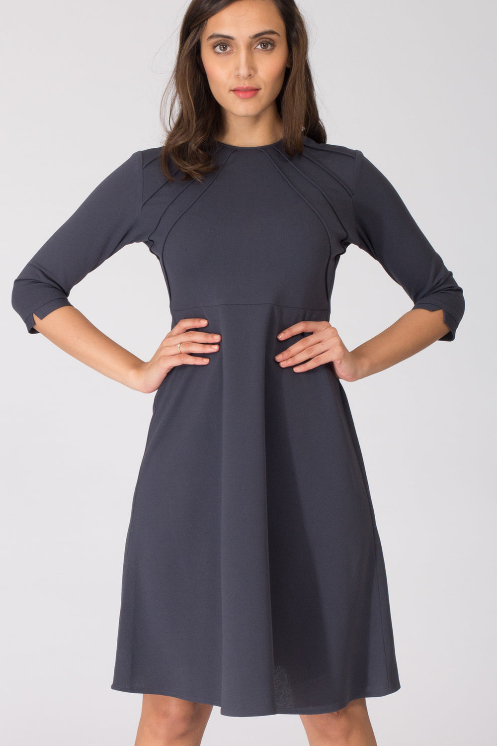 Grey Sun Fit and Flare Dress