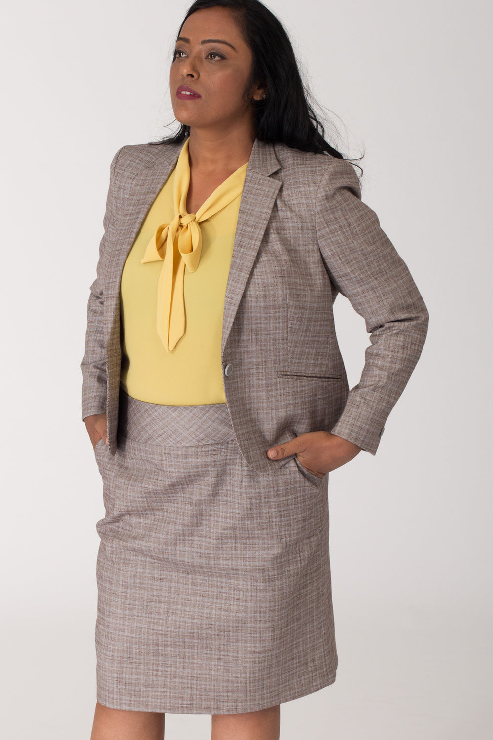 Cotton Formal Blazer for Working Women. Shop for formal business suits and formal trousers, dresses online at www.intermod.in