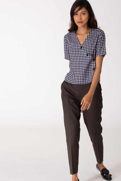 Gingham Cross Button Shirt