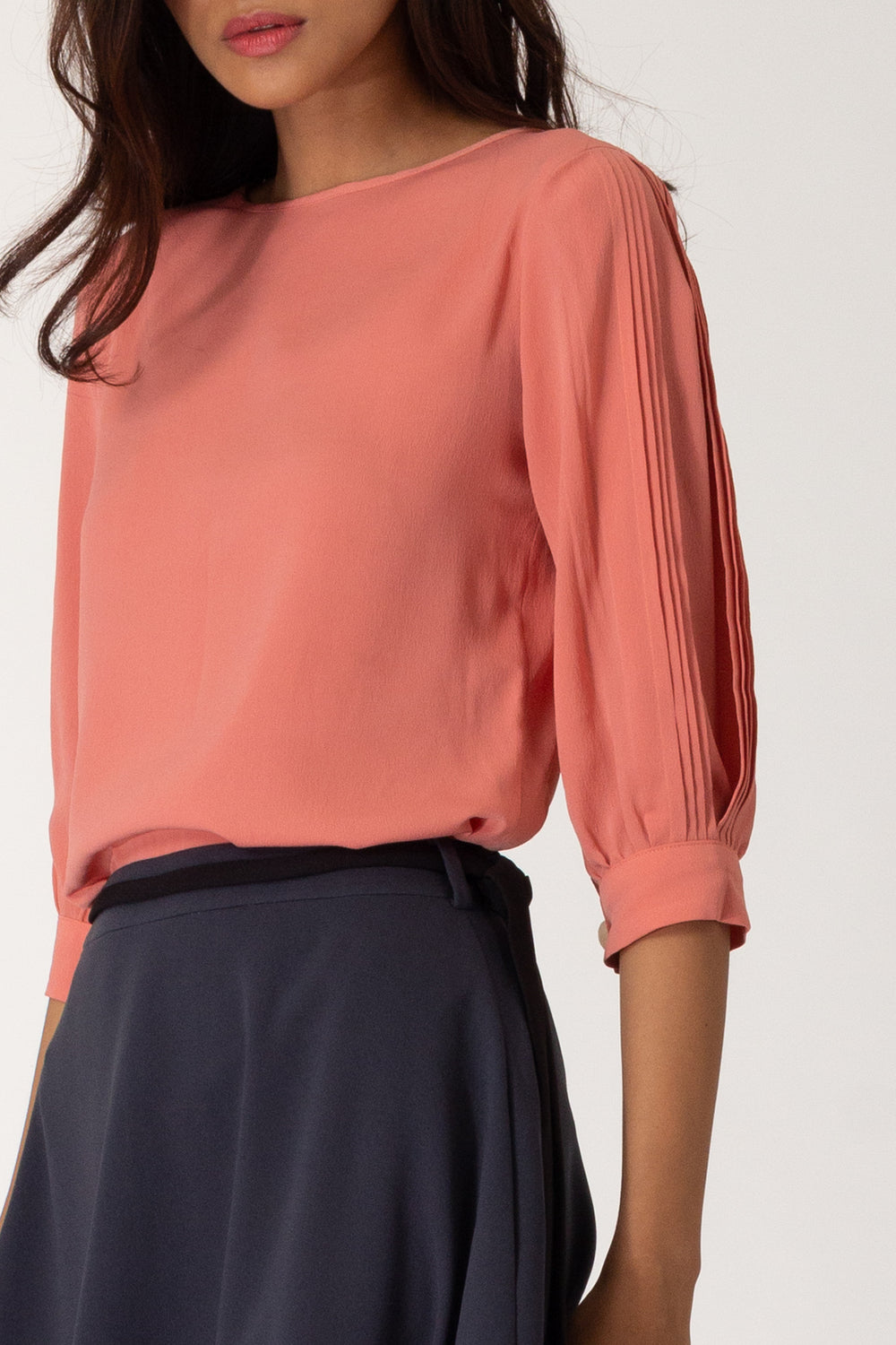 Shauman Pleated Sleeve Blouse
