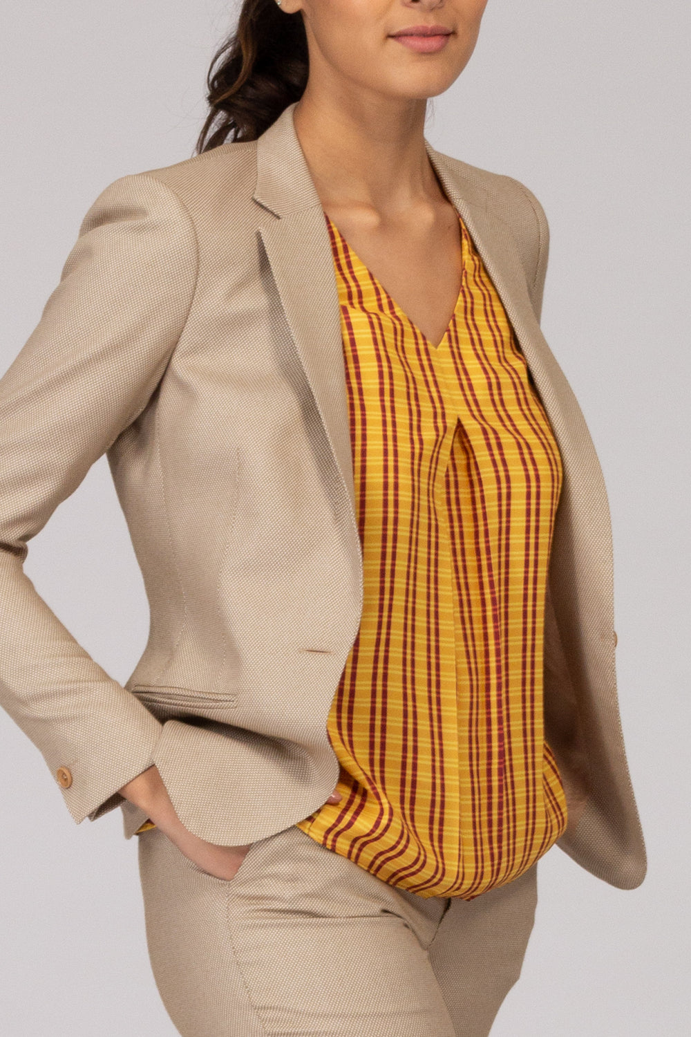 Beige Formal Blazer