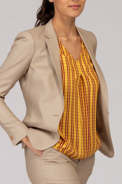 Beige Formal Blazer