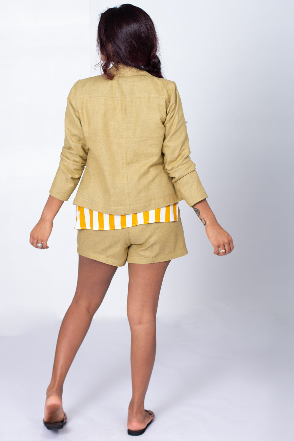 Olive Cotton Casual Jacket