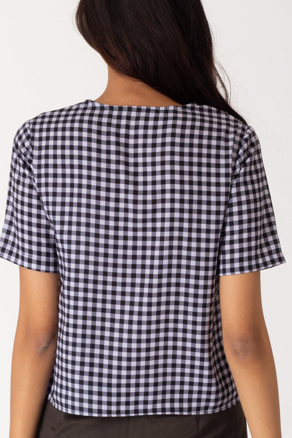 Gingham Cross Button Shirt