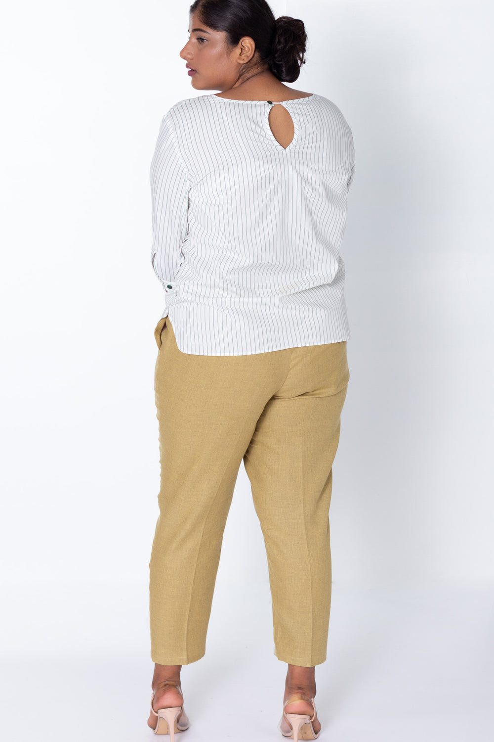 Venice Side Button Striped Cotton Top