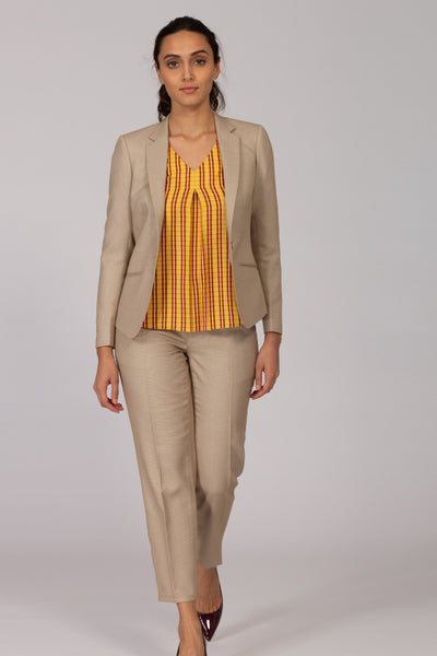 Beige Formal Suit - Trousers and Blazer