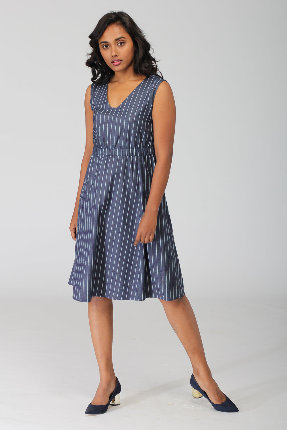Indie A Line Dress in Indigo