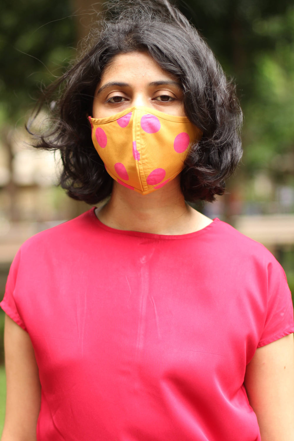 Retro Polka Two Ply Resuable Cotton Mask