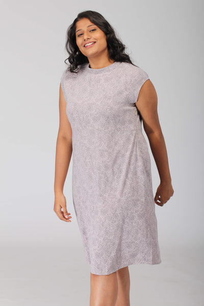 Roma Flowy A line Dress with mock neck