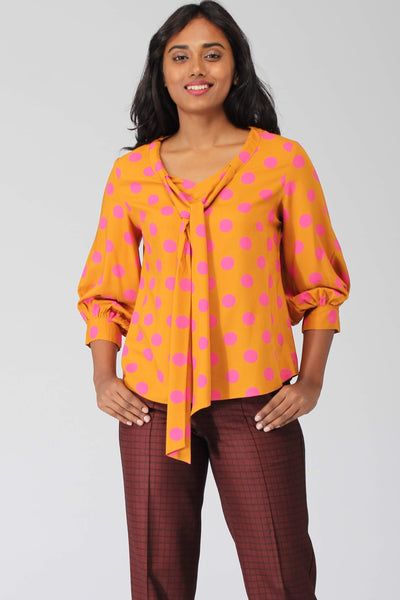 Amalfi Flowy Top with Removable Bowtie