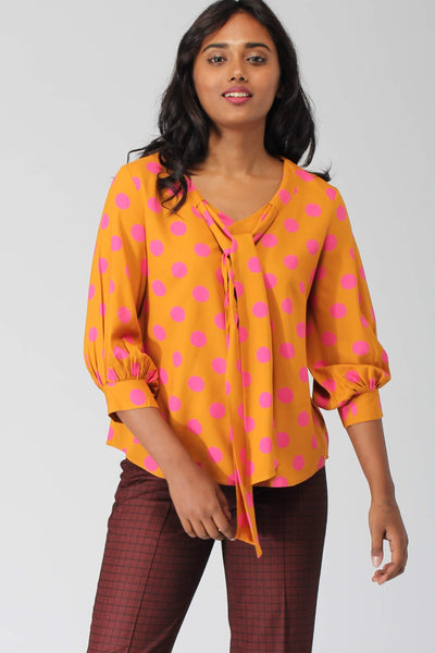 Amalfi Flowy Top with Removable Bowtie