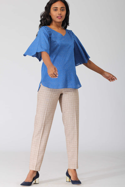 Azure Bell Sleeved Top
