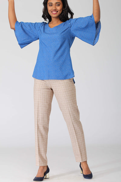 Azure Bell Sleeved Top