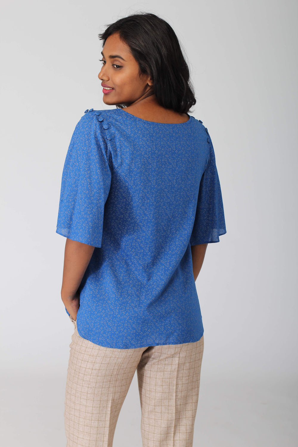 Azure Bell Sleeved Top