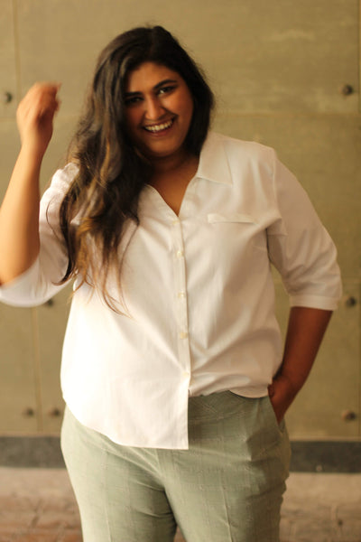 Hailey White Cotton Shirt
