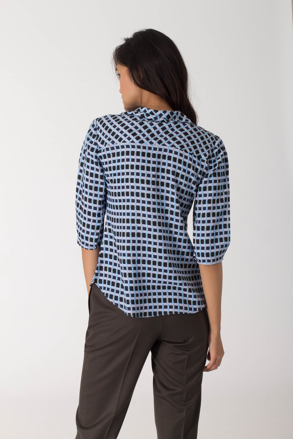 Skyscape Top with Pleated Sleeve