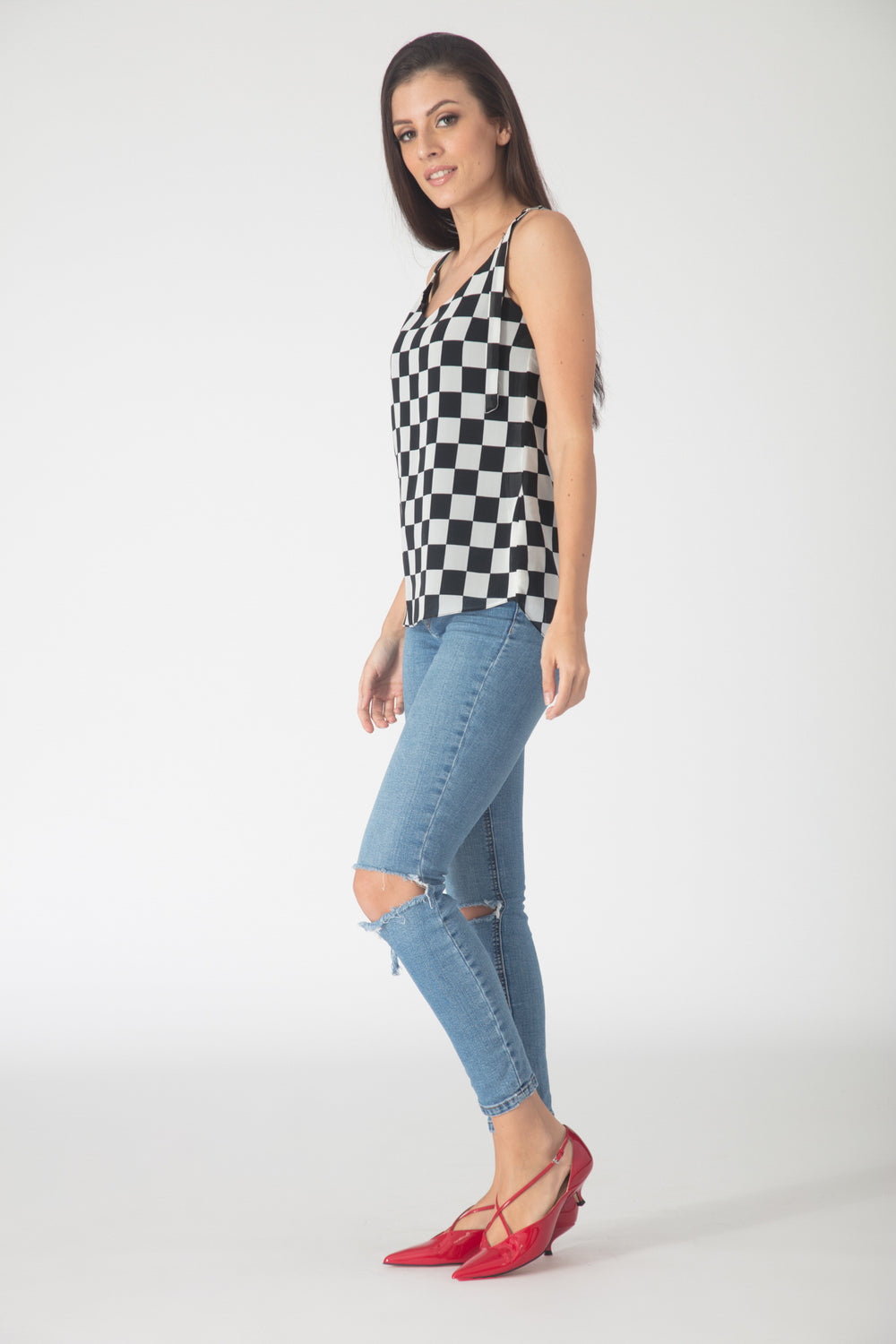 Checkmate Buckle Top