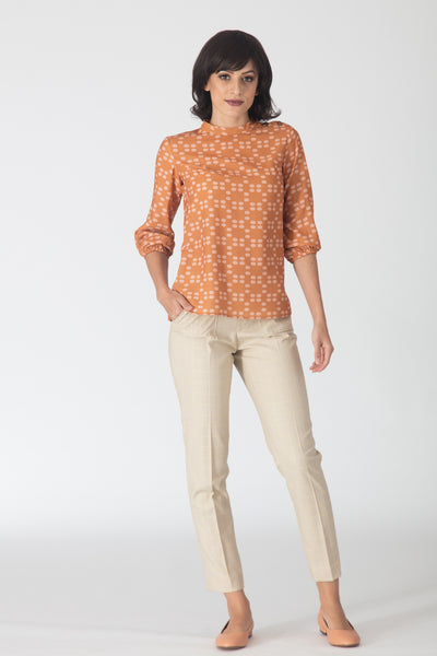 Cerise Buttoned Shoulder Top