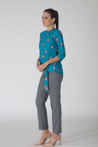 Polka Tie-down Flowy Top