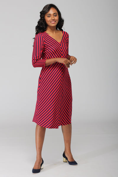 Zanskar A line dress with Ruched sleeve