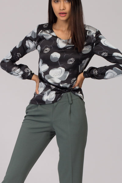Vermont Floral Silk-Satin Top