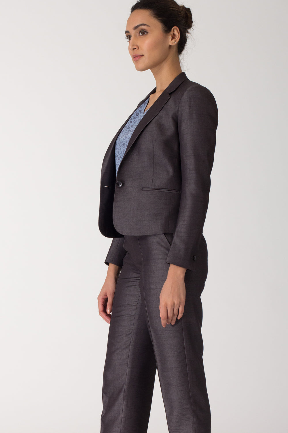 Dark Grey Formal Blazer Suit for work. Buy stylish office suits and professional looks online at www.intermod.in