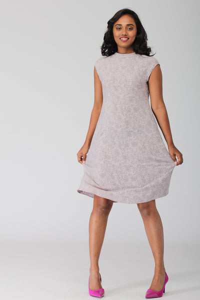 Roma Flowy A line Dress with mock neck