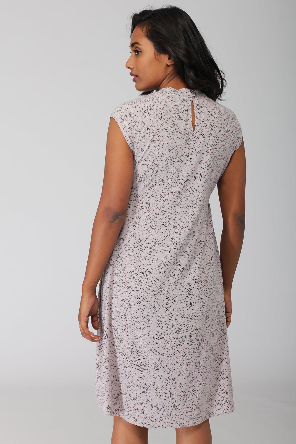 Roma Flowy A line Dress with mock neck
