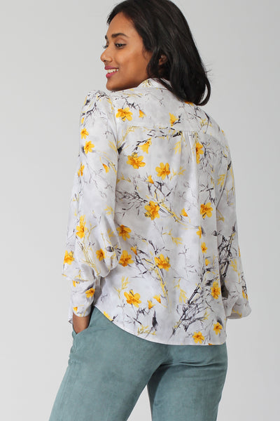 Maine Curved Collar Shirt with Blouson Sleeves