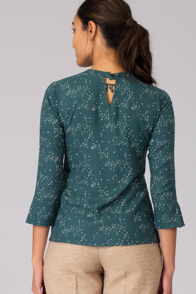 Green Galaxy Pleated top