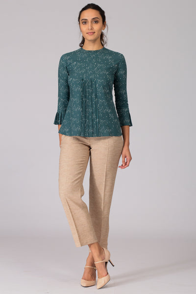 Green Galaxy Pleated top