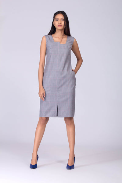 Hillary Boxy Neck Shift Dress