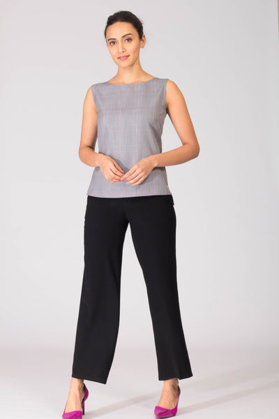Monana Plaid Top with Removable Belt