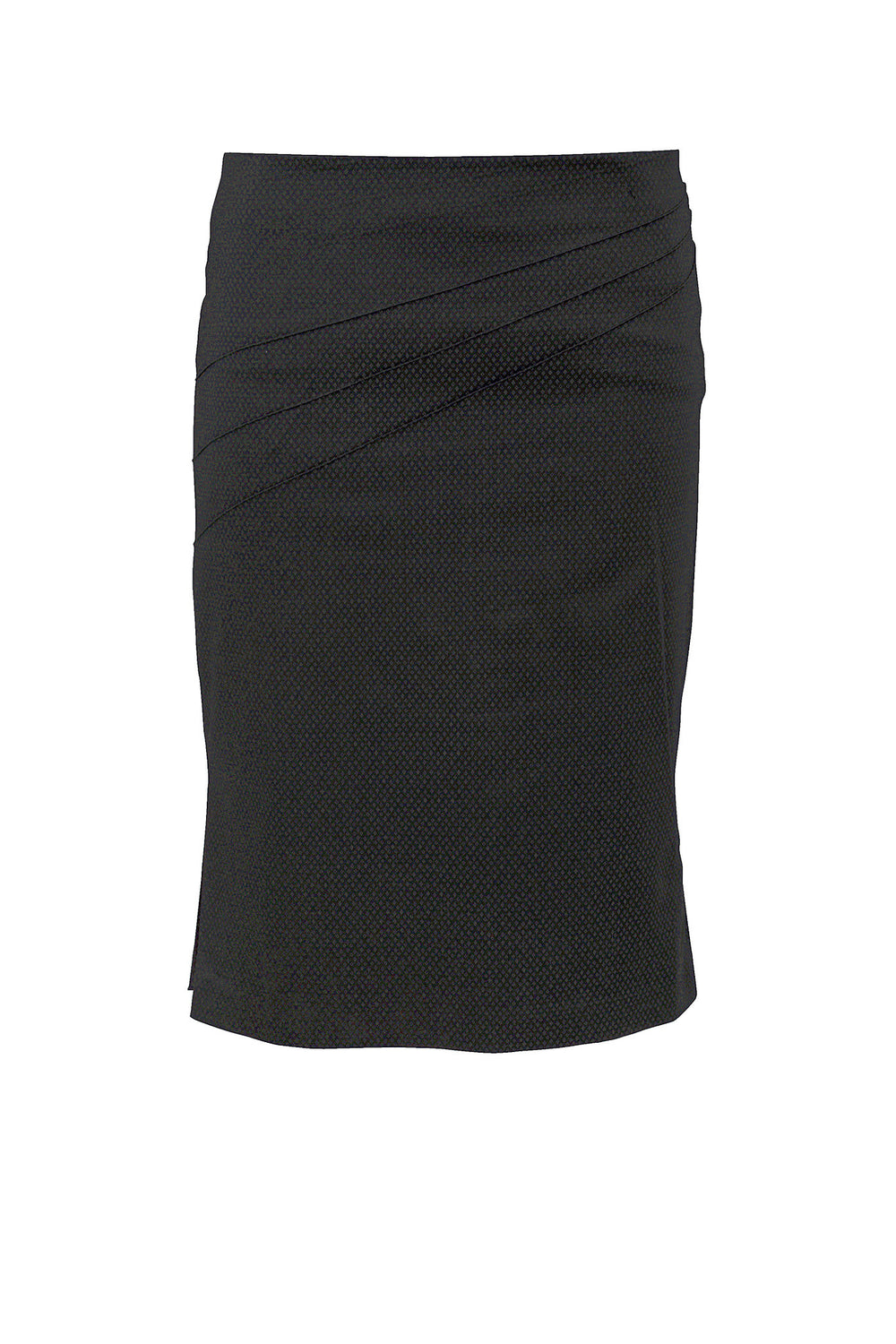 Black Whisker Cotton Pintuck Skirt