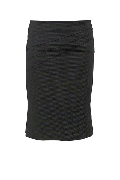 Black Whisker Cotton Pintuck Skirt