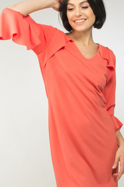 Rojo Flounce Sleeve Dress