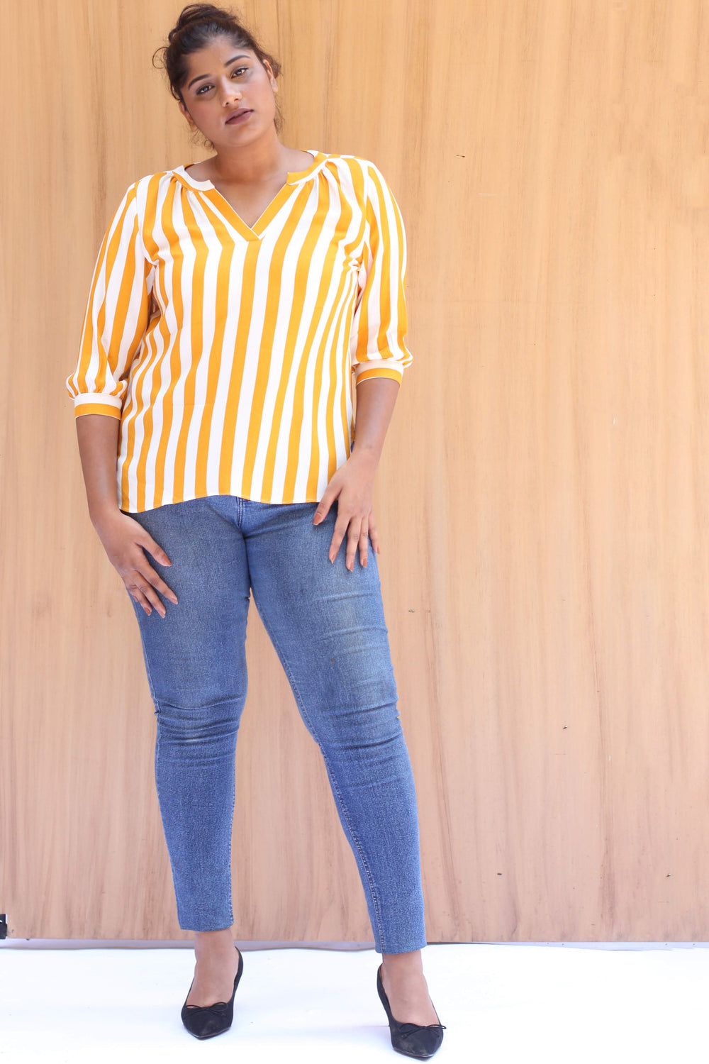 Iris Striped Cotton Flowy Top