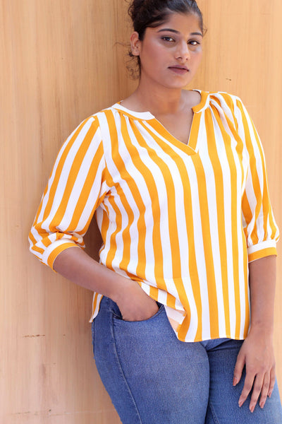 Iris Striped Cotton Flowy Top