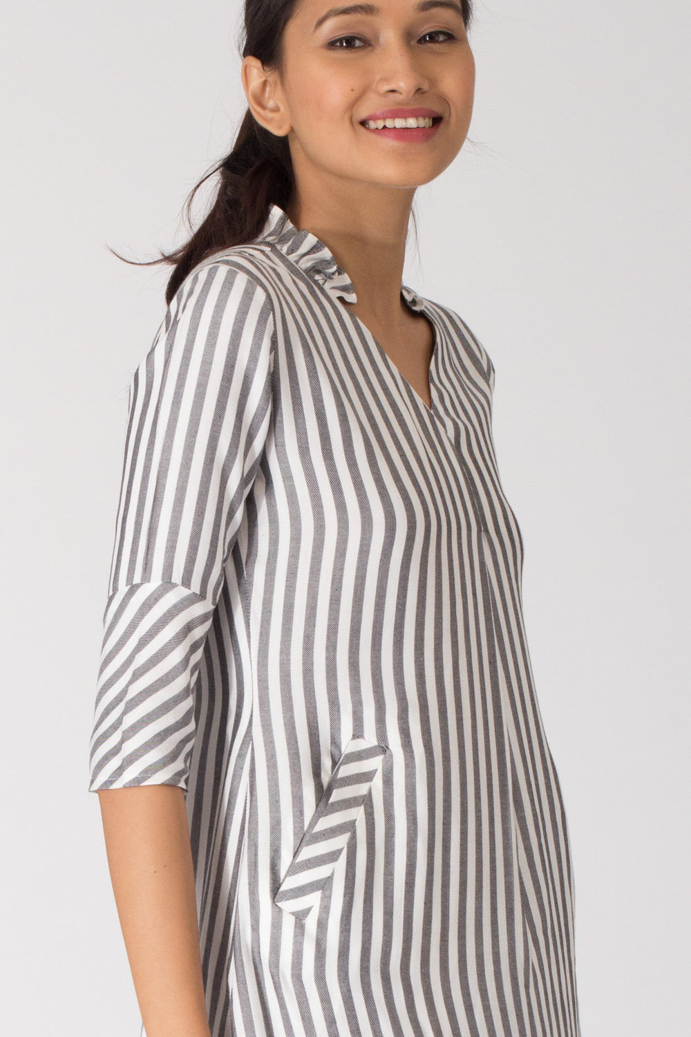 Ziro V Neck Tunic with Ruffle
