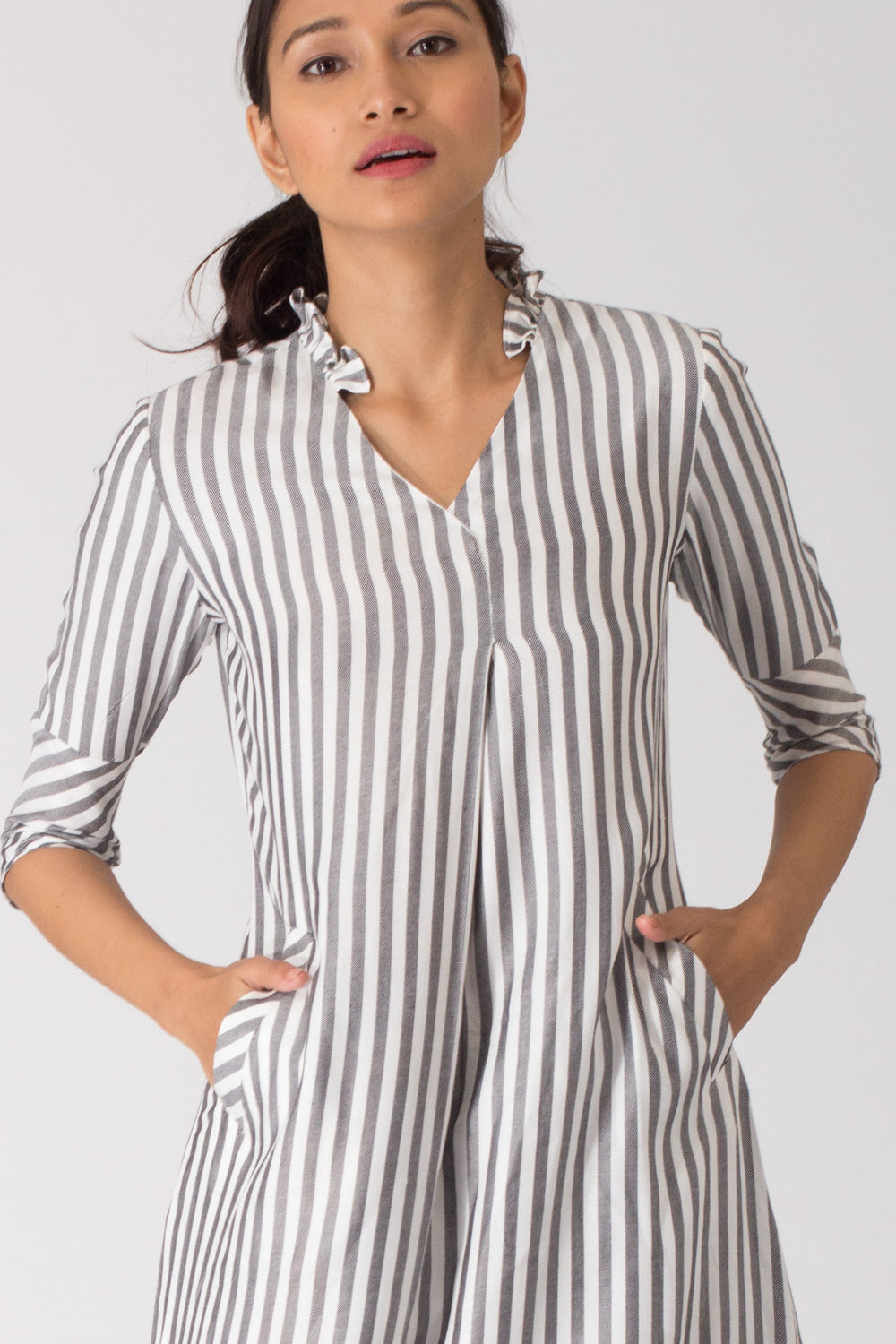Ziro V Neck Tunic with Ruffle