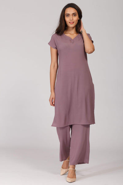 Lila Ruffle Neck Tunic with Pants